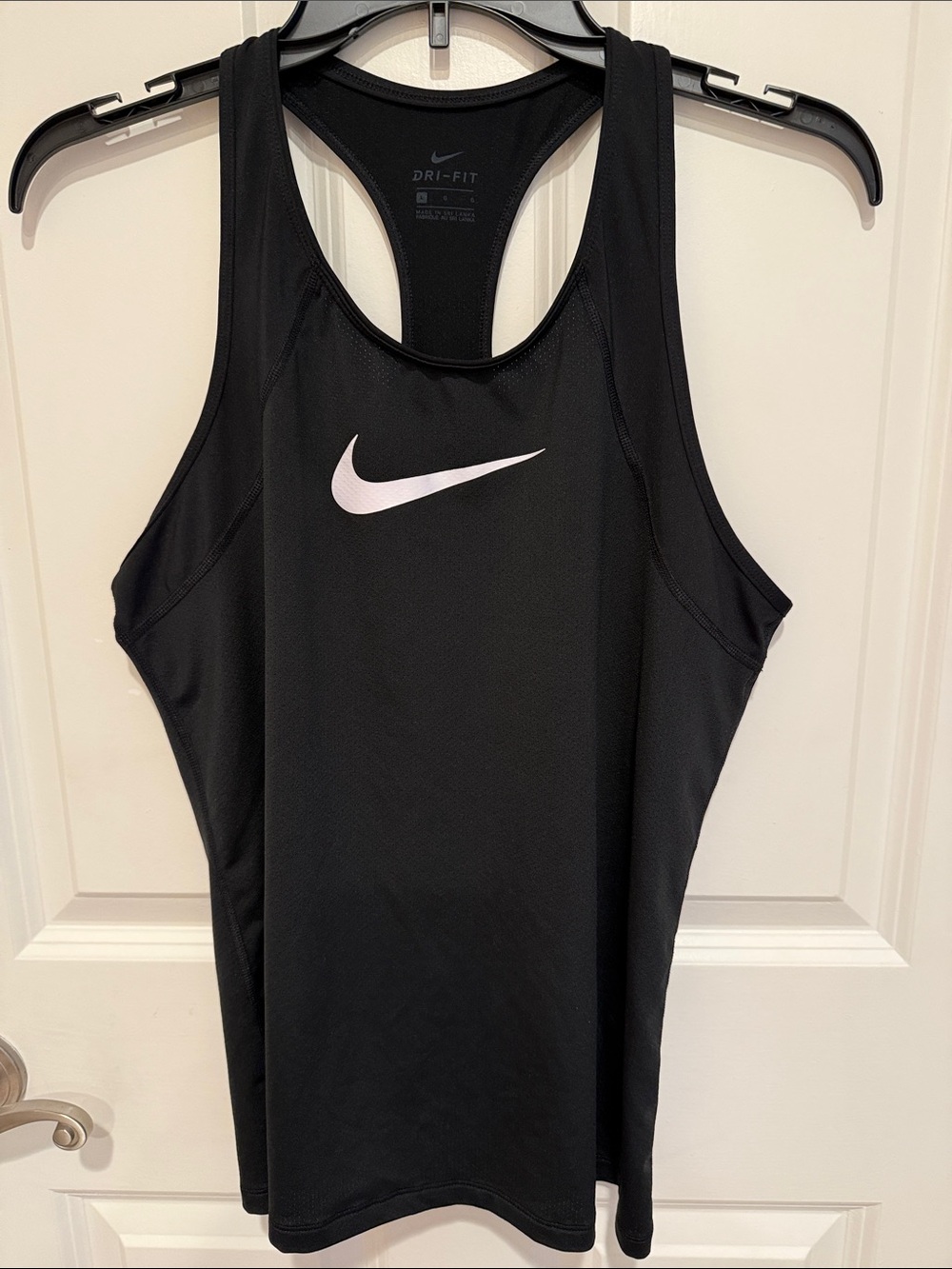 Nike Black Racerback Tank with White Swoosh